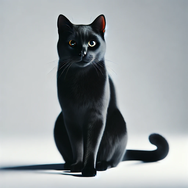 A cat's shadow generated digitally